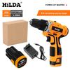 HiLDA Electric Impact Drill: Rechargeable Lithium Battery, 12V/16.8V/21V