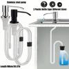 Kitchen Sink Liquid Pump Head Stainless Dish Soap Dispenser with Extension Tube for DishClean & Hand Sanitizer Bathroom Accessor