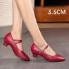 Latin Dance Shoes Women Medium Heel Soft Sole Ballroom Dance Shoes Red