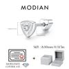 MODIAN Moissanite Heart Screw Ear Studs 925 Sliver Classic Triangle Neutral Stud Earrings For Women Fine Jewelry
