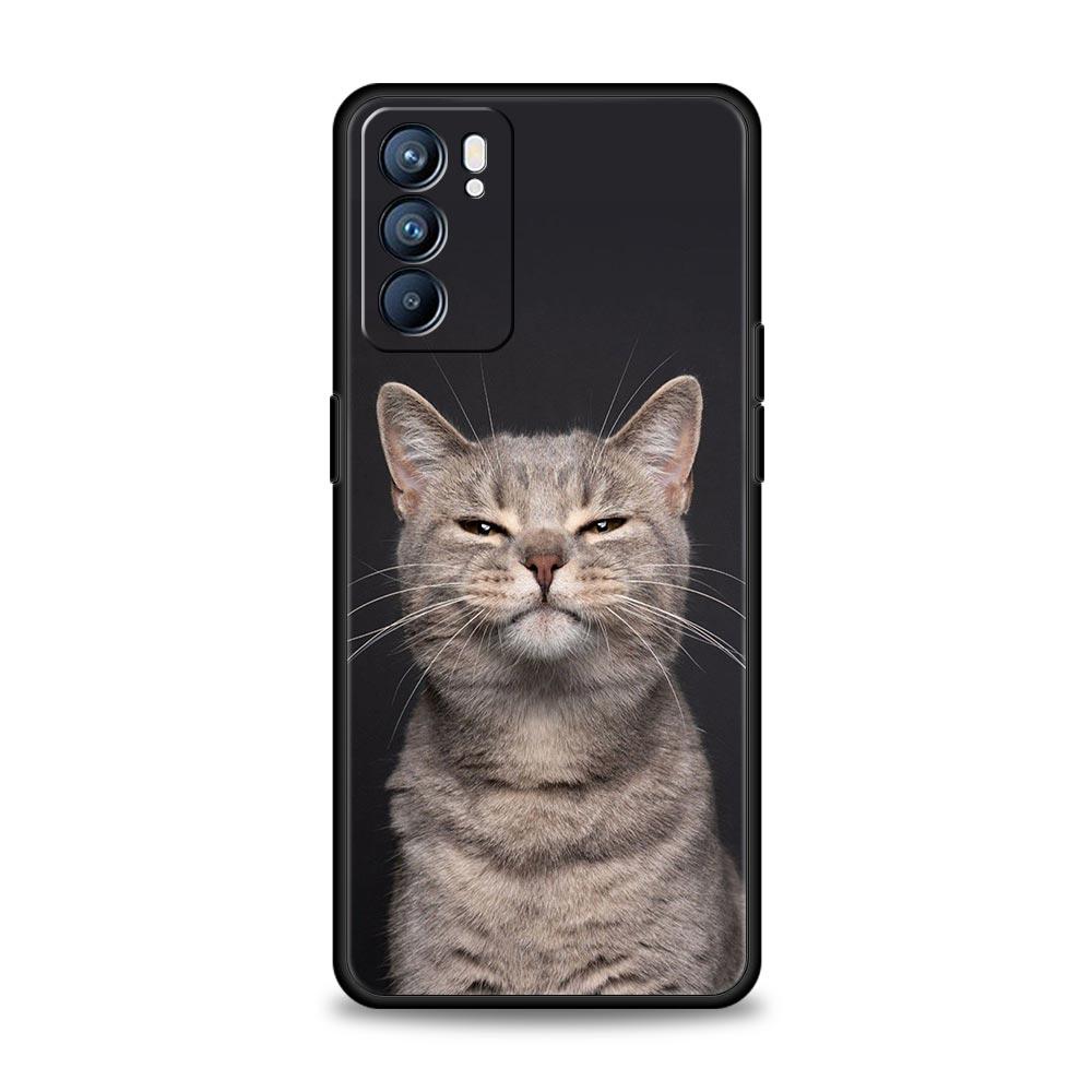 Phone Case For Oppo Reno13 Reno12 Reno11 F Reno10 Pro A54 A53 A95 A76 A74 A57 A98 A80 A79 5G A78 4G Cover Kawaii Love Cat