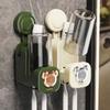 Suction Cup Toothbrush Cup Holder Wall-mounted Toothbrush Storage Rack Toothbrush Rack  Household