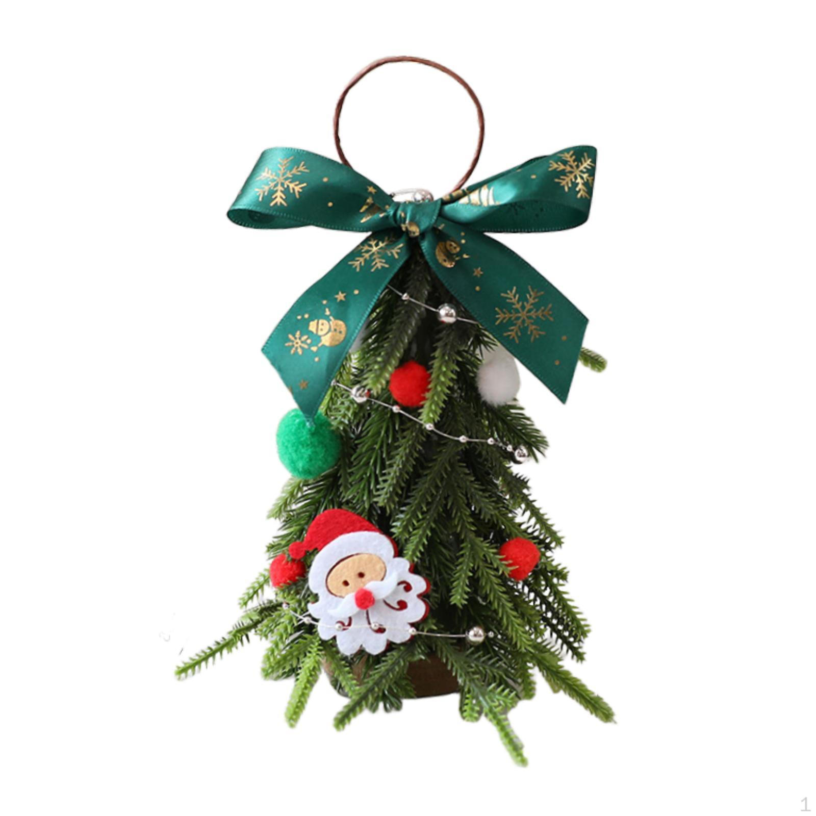

Artificial Christmas Tree with Hanging Hoop for Kitchen Countertop, Valentine's Day Party, Cafe with Santa Claus