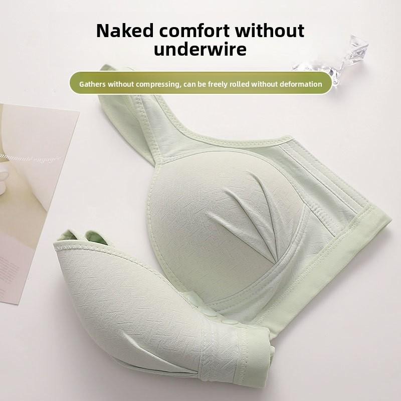 Women Front Closure Bra Lightweight Wireless Push Up Vest Style Skin Friendly Comfortable Side Smoothing Supportive Everyday Underwear