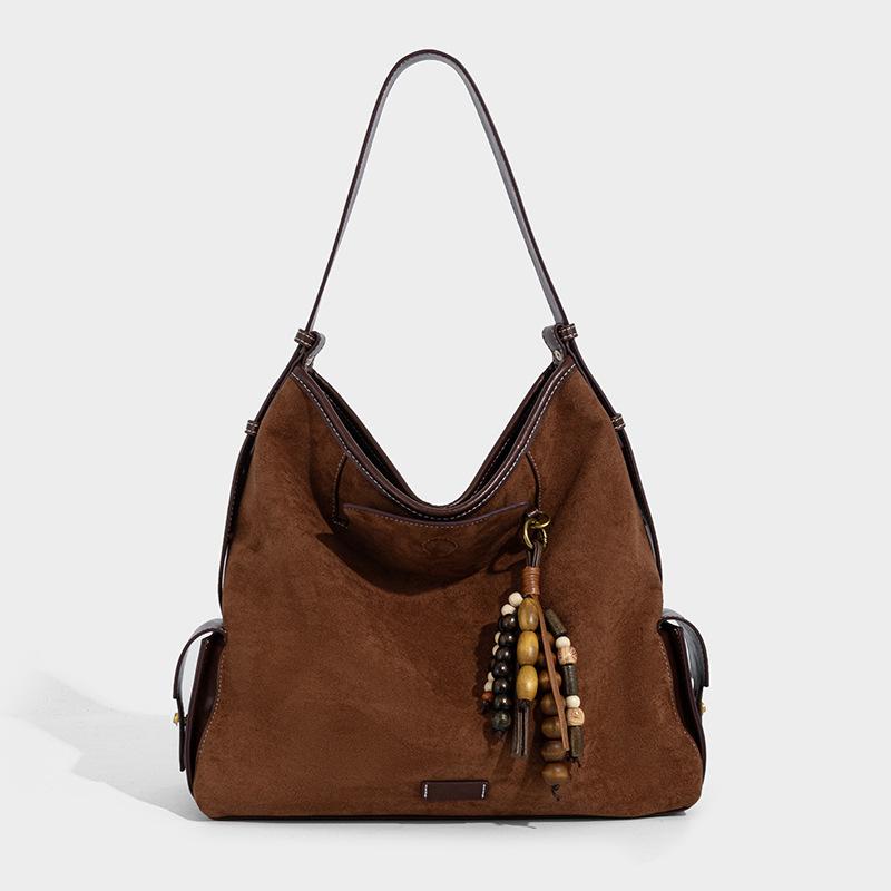 

2025 Autumn New Fashion Handbag, Niche Design, Vintage Large Capacity Soft Leather Shoulder and Crossbody Tote Bag 32*12*30CM коричневый