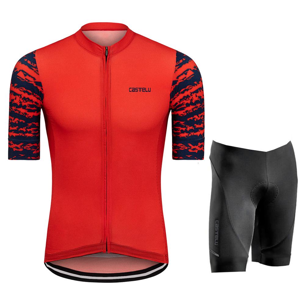 Outdoor Cycling Suit Men's Cycling Clothing Summer Bicycles Jersey Sets Mountain Bike Bib Shorts Motocross Triathlon Maillot Shirts Ciclismo