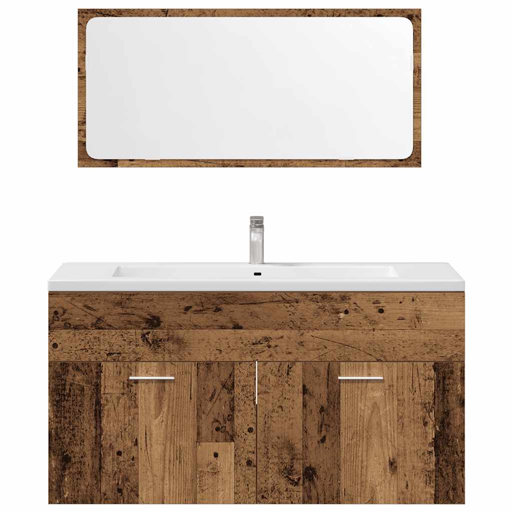 3 piece bathroom furniture set reclaimed wood look engineered wood