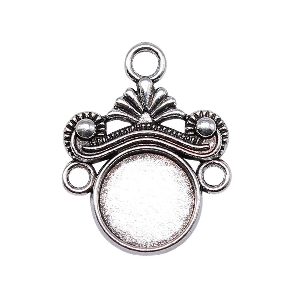 Floral Multi Loop Charm Vintage Filigree Findings Fit Flat Cabochon For Jewelry DIY