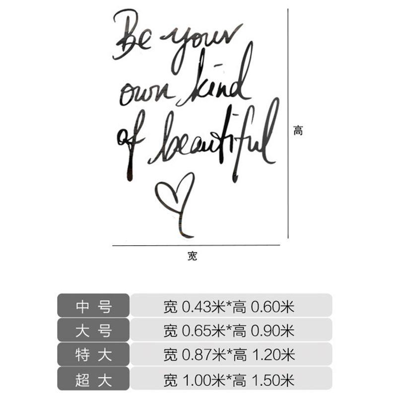 3D English Acrylic Wall Stickers Be Your Kind of Beautiful Self-adhesive DIY Wall Decals Lettering Words Wallpaper Home Decor