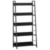 Leiter Bücherregal Bücherregal Regale Holzregal Lagerung Wandregal Organizer Display Schwarz (5 Ebenen)