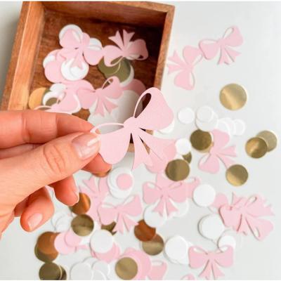 500 PEZZI Coriandoli Rosa Sparsi Coriandoli Fiocco Fiocchi Festa Lei Sta Sciogliendo il Nodo Tavolo per Tema Fiocco Compleanno Ragazza Baby Shower Decorazioni Festa Forniture