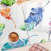 Glass Kitchen Cutting Boards with Graphics and Colorful Feathers 2x40x52 cm