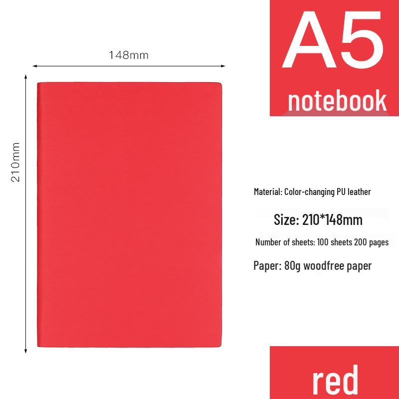 Custom Logo A5 Soft Leather Hardcover Notebook for Business Meetings