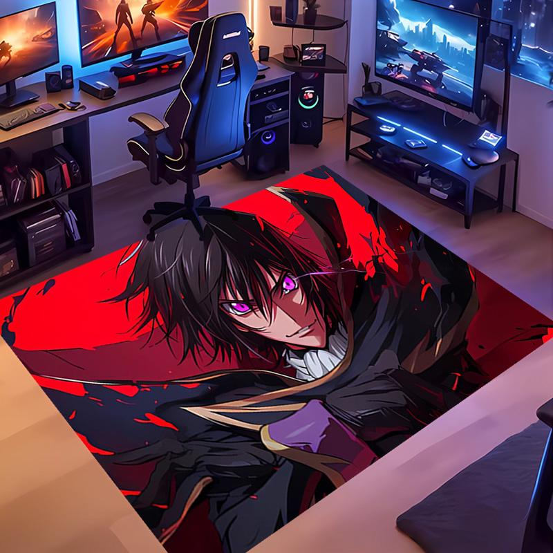 Anime Code Geass -Themed Entrance Mat,Non-Slip Mat Area Rug,Room Decor,Outdoor Decor,Kitchen Rug,Doormat - Machine Washable,Easy to Clean