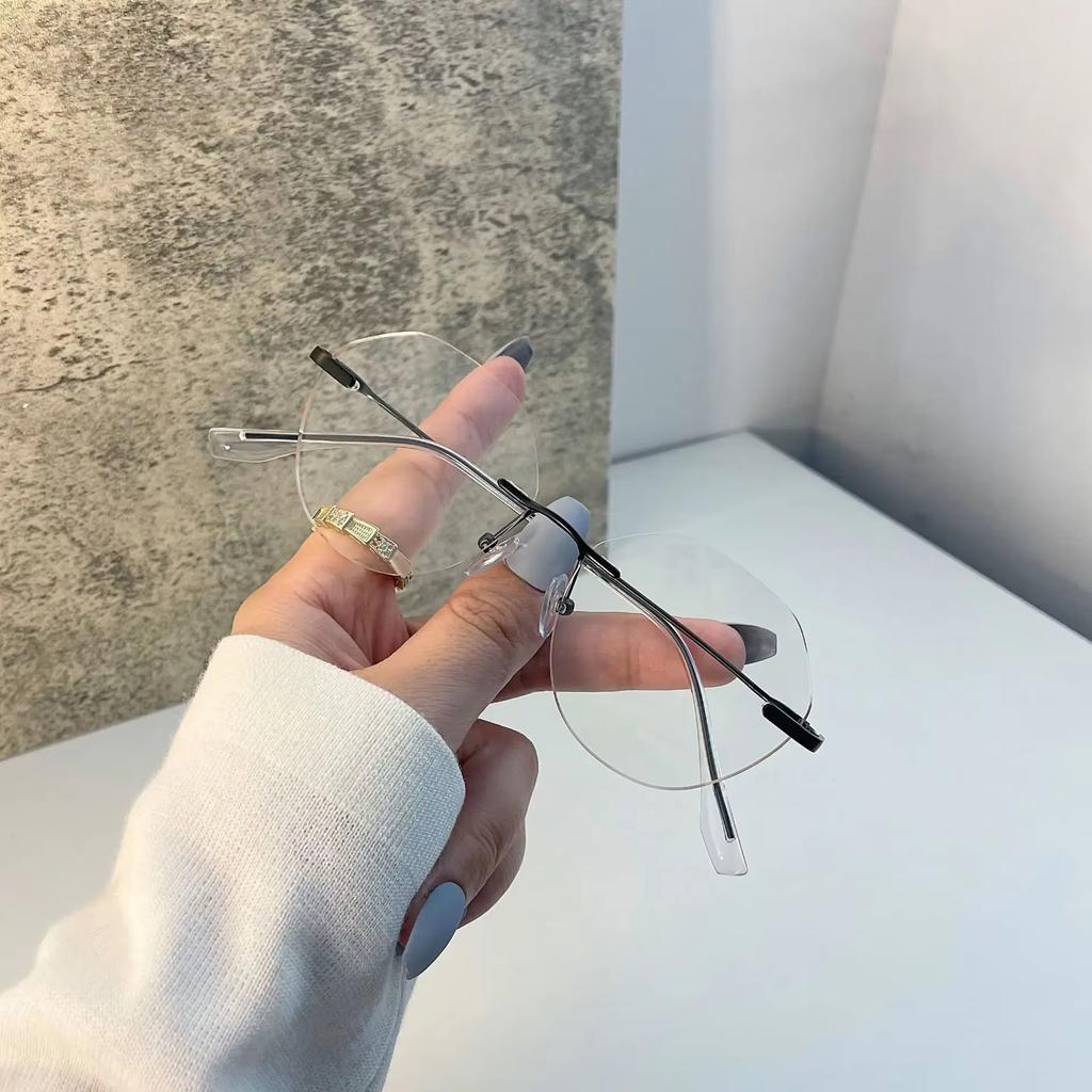 Blue Light Blocking Rimless Glasses Frame Women Spectacle Transparent Glasses Men Eyeglasses Optical Frames Adult Glasses