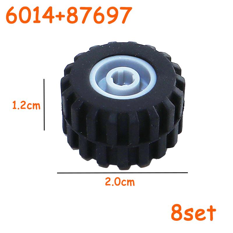 Full-size Tire Wheel Cross Hole Set Car Truck Wheels Hub Technical Bricks MOC Motorcycle Tyre & Rim Construction Building Blocks
