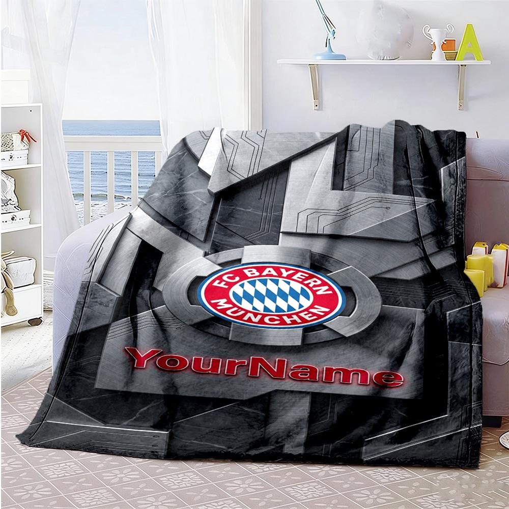 Fc Bayern München 23 Customize Text Blanket Throw Customizable Blanket Soft Warm Cozy Versatile for Chair Nap Seaside Picnics for All Occasions