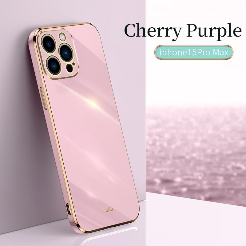 Luxury Square Silicone Plating Phone Case for iPhone 15 14 13 12 11 Pro Max XR X XS Max 7 8 15 Plus Shockproof Solid Color Soft Cover