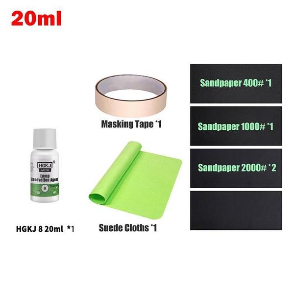

20/50/100мл HGKJ Инструмент для полировки и восстановления фар автомобиля Средство для ремонта линз автомобиля Удаление царапин с фар 20 ml