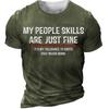 Men's 3D Printed T-Shirt Alphabet Pattern Printing Short Sleeve O-Neck Pullover Casual Top
