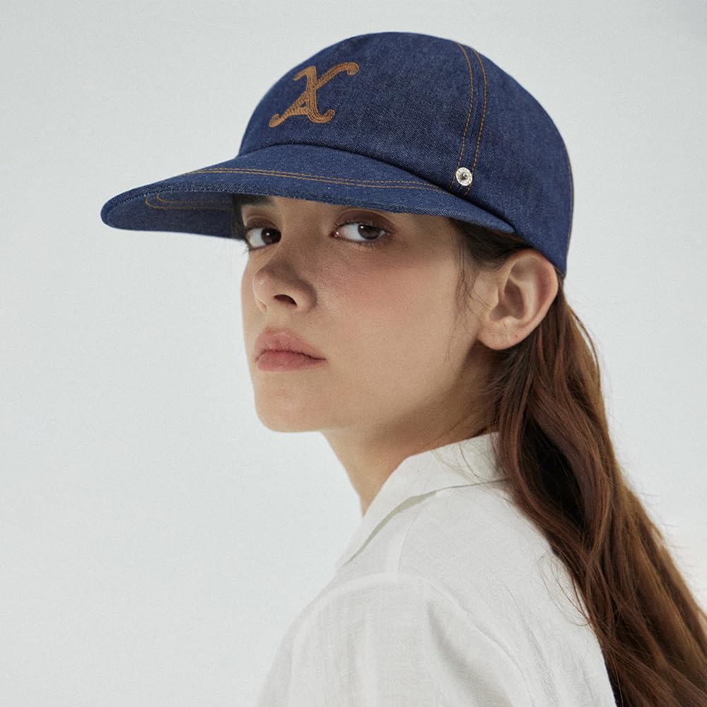 VA Curved Denim Stitch Detail 5Panel Ball Cap Indigo