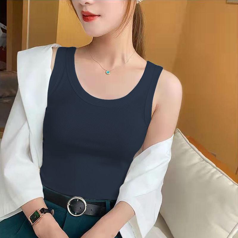 

Threaded Cotton U-neck Tank Top - Women s Innerwear & Base Layer, Summer 2024 Style, I-back Design XXXL