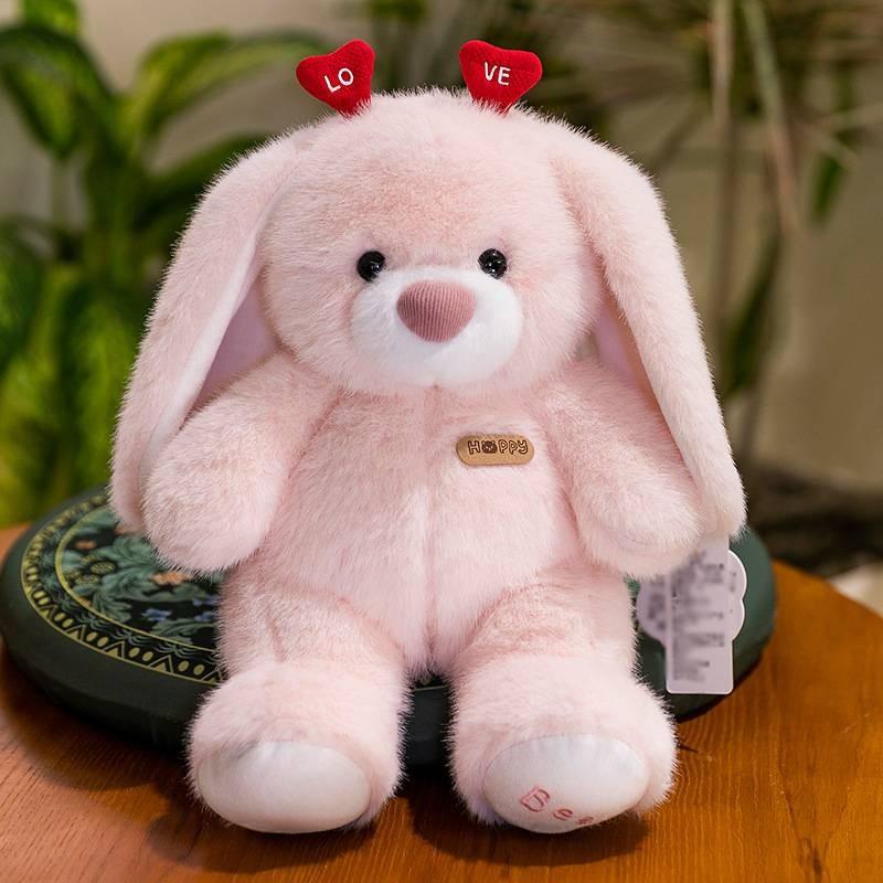 Heart Shaped Headband Bear Rabbit Plush Toy Cute Stuffed Animal Doll Gift Kids