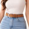 Vintage Women Wide Belt Rivet Western Cowboy Belt Fashion Leather Waistband  Women
