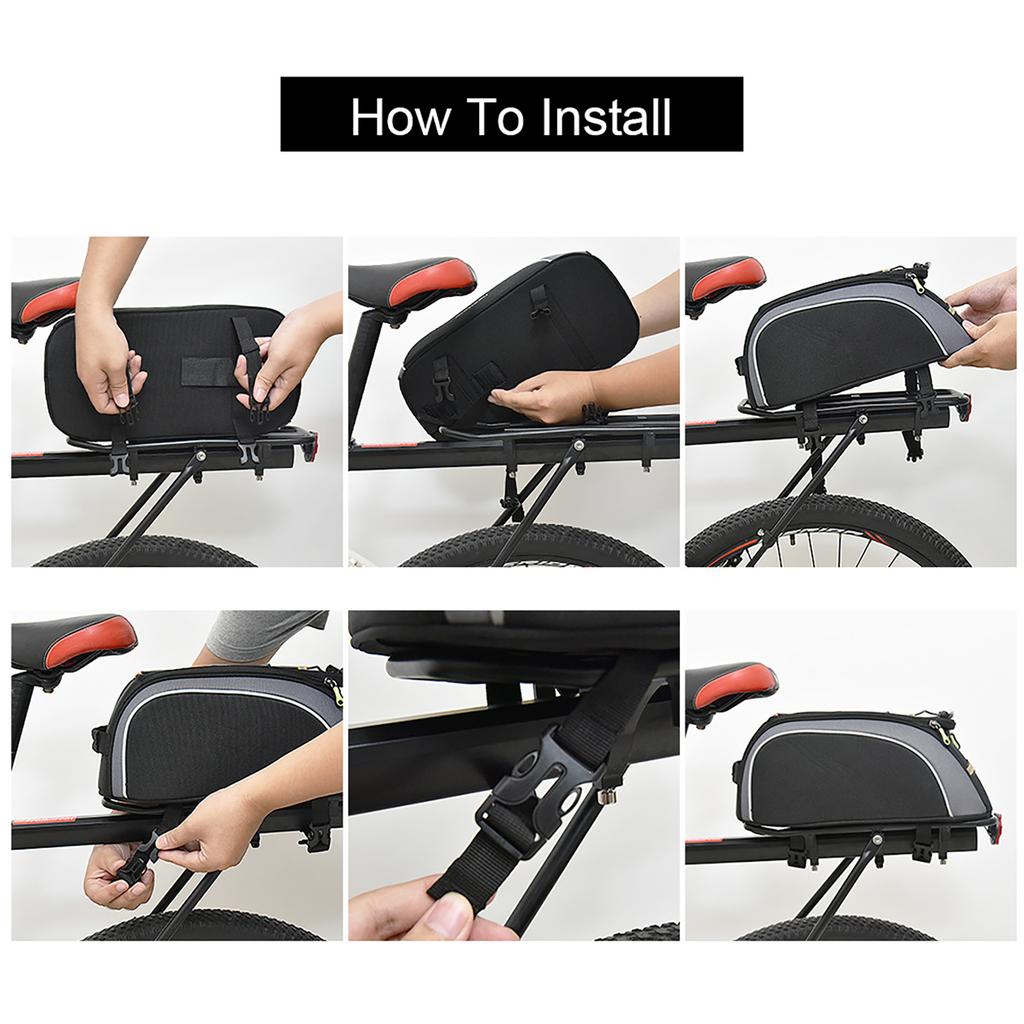 Bike Bag 7L Bag Water Resistant Bike Rack Bag with Waterproof Rain Cover