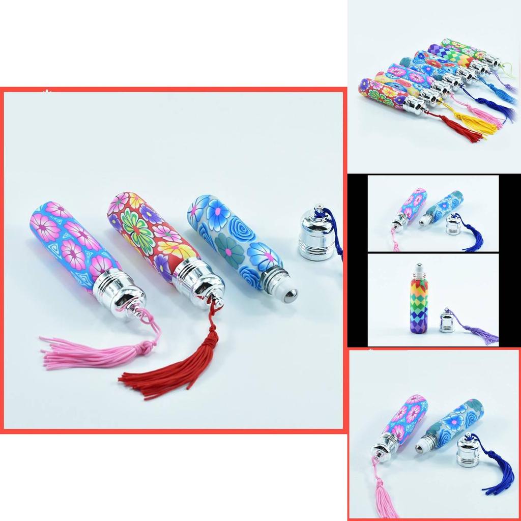 Glass Rollon Perfume Bottle 10ml Refillable With Tassel For Travel Cosmetic Gift