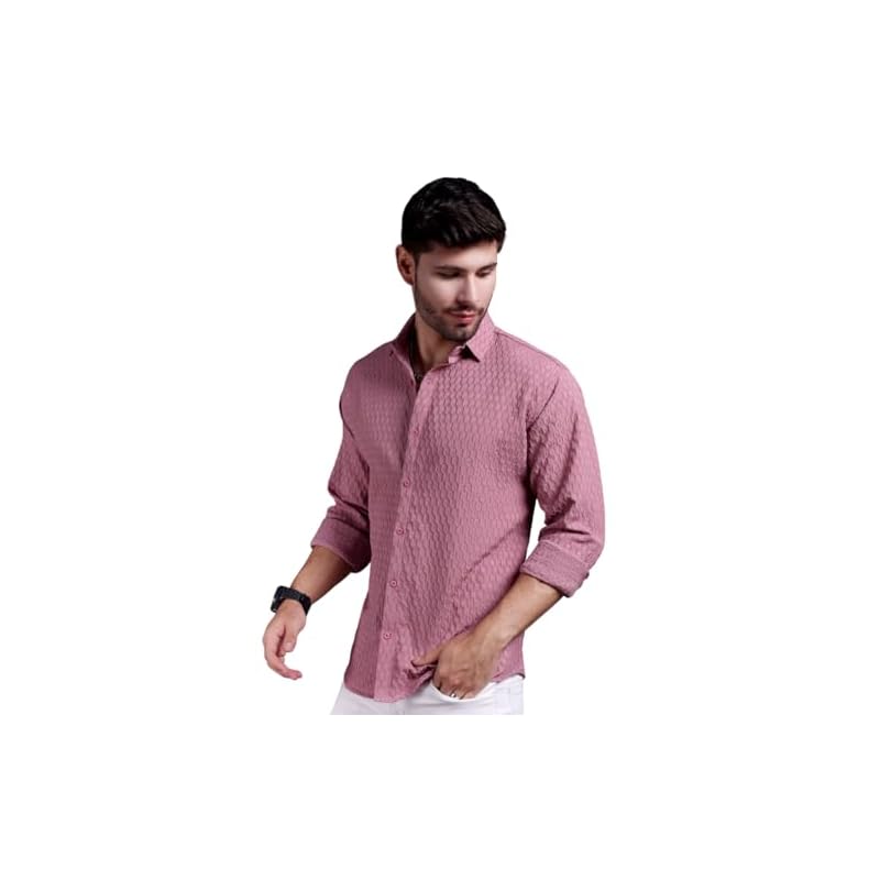 Tagas Men' Regular Fit Shirt (MsHexaPinkL