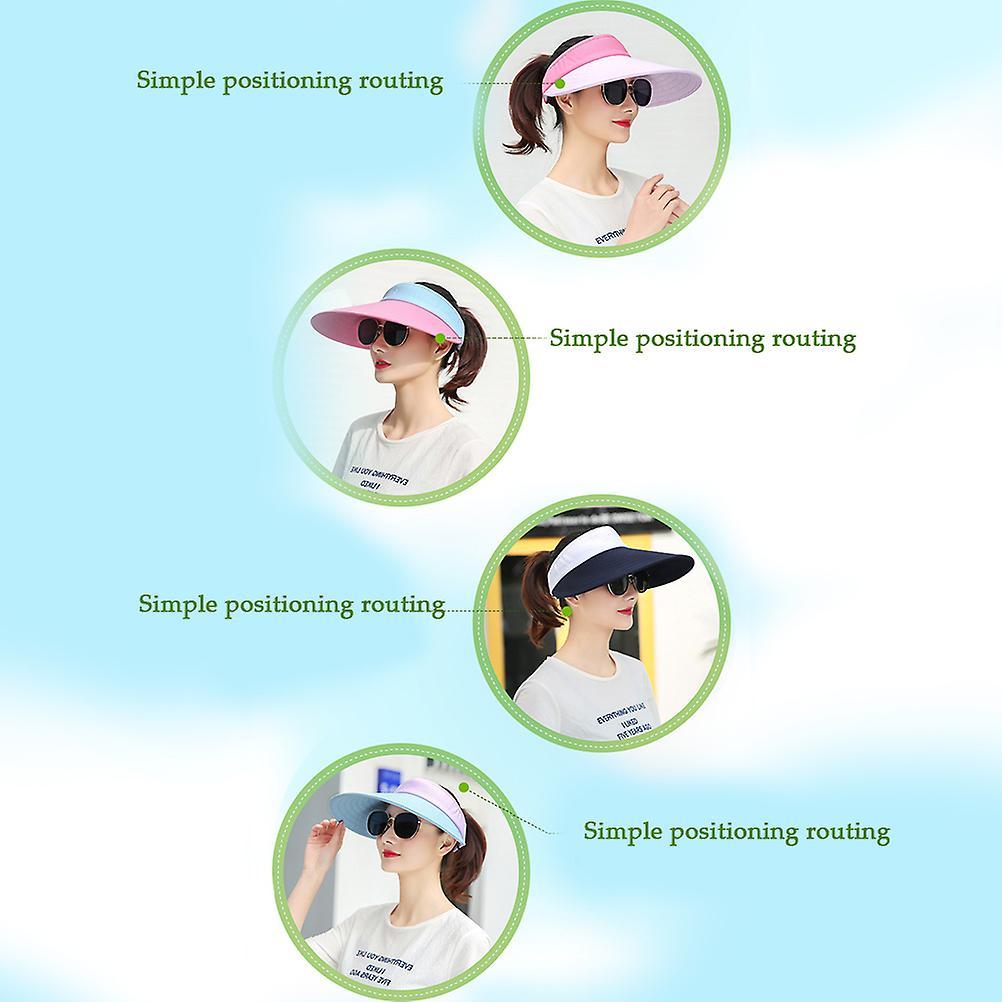 Sun Visor Hats Women Large Brim UV Protection Beach Adjustable Sun Hat for Outdoors