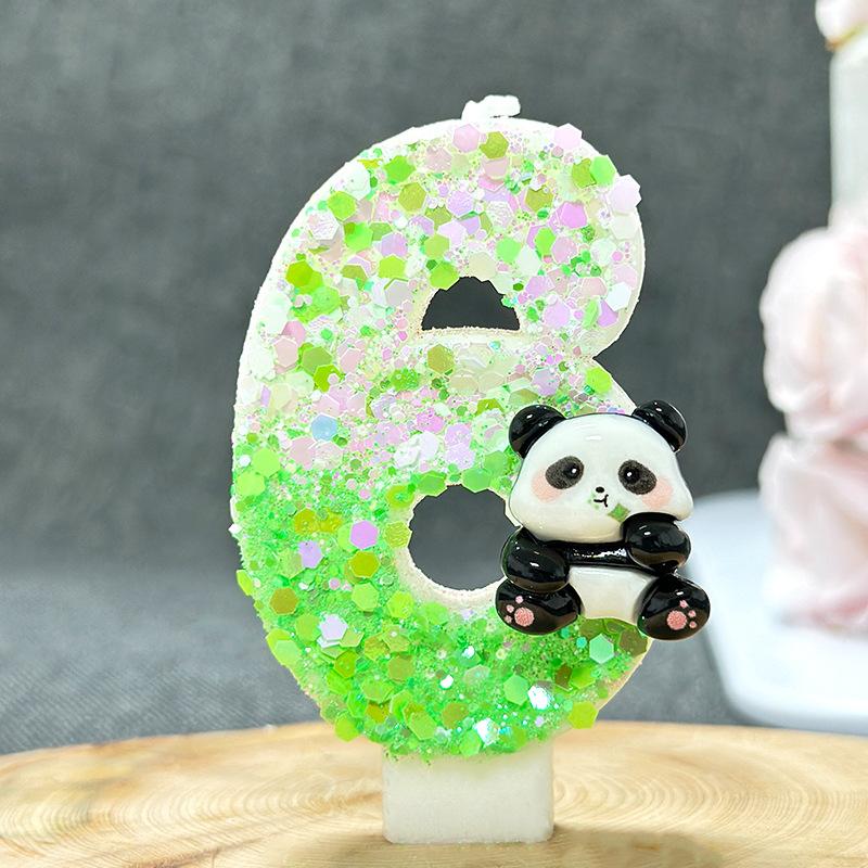 1PC Creative Digital Candles Cute Panda Birthday Cake Party Candle Party Atmosphere Candle Scene Decoration Suppliescor Number3
