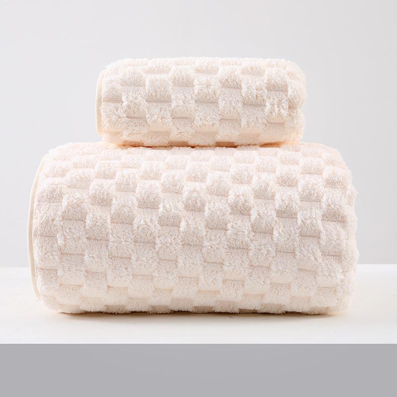 1Pc Coral Fleece Hair Drying Turban With Button Absorbent Soft Fast Drying For Wet Hair After Shower Home Use