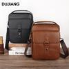 Men's Classic Top Grain Leather Crossbody Bag - Genuine Vertical Shoulder Bag for Casual Commute