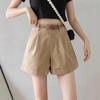 Dámské šortky s vysokým pasem áčkového střihu se širokými nohavicemi a páskem - Léto 2025 Casual Workwear