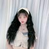 Wigs Women's Long Hair Corn Perm Headband Half Head Net Red Goods Integrated Non-trace Wool Roll Wig Set