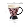Light Luxury High-end Leopard Print Mug, Vintage Creative High Beauty Ceramic Water Cup, Niche Leopard Print Coffee Cup