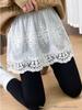 2025 Women's White Cotton Lace Skirt: Autumn/Winter Layered Design with Jeans, Hip-Covering Half-Skirt