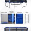 Outdoor Elastic Trampoline, Elastic Mat for Adults for Garden with Safety Net and Padded Edge, Garden and Home Games, Ø244x240cm, Blue and Black