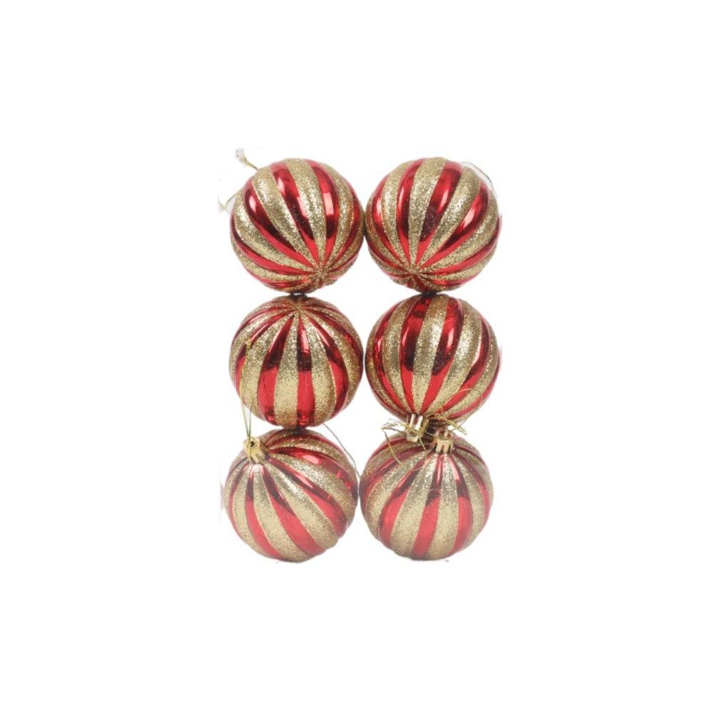 6pcs Creative Christmas Ball Set Plastic Hanging Ornament Christmas Tree Pendant Wedding