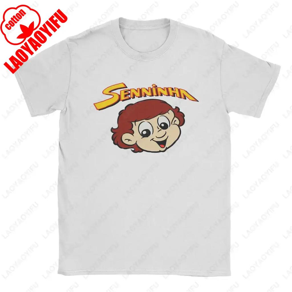 Senninha Ayrton Senna Cartoon Accessoires Dames Korte Mouw Grappige Grafische Print T-shirt Zomer Harajuku Eenvoudige Stijl Tee