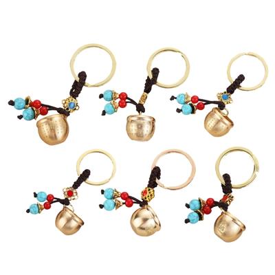 Vintage Brass Keychain Pendant Cute Handmade Fortune Giving Craft Decoration Universal Car Interior Pendant Lucky Charm