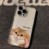 Cute Orange Cat Pinch Cheek Pattern Phone Case for iPhone 17 16 15 14 13 12 11 16E Series Pro Max Plus Double Layer Protection