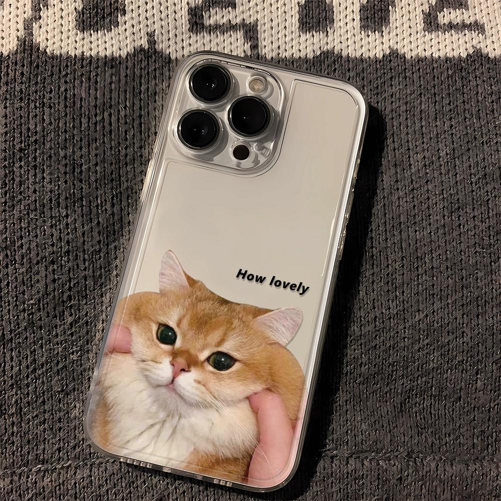 

Cute Orange Cat Pinch Cheek Pattern Phone Case for iPhone 17 16 15 14 13 12 11 16E Series Pro Max Plus Double Layer Protection iphone 11