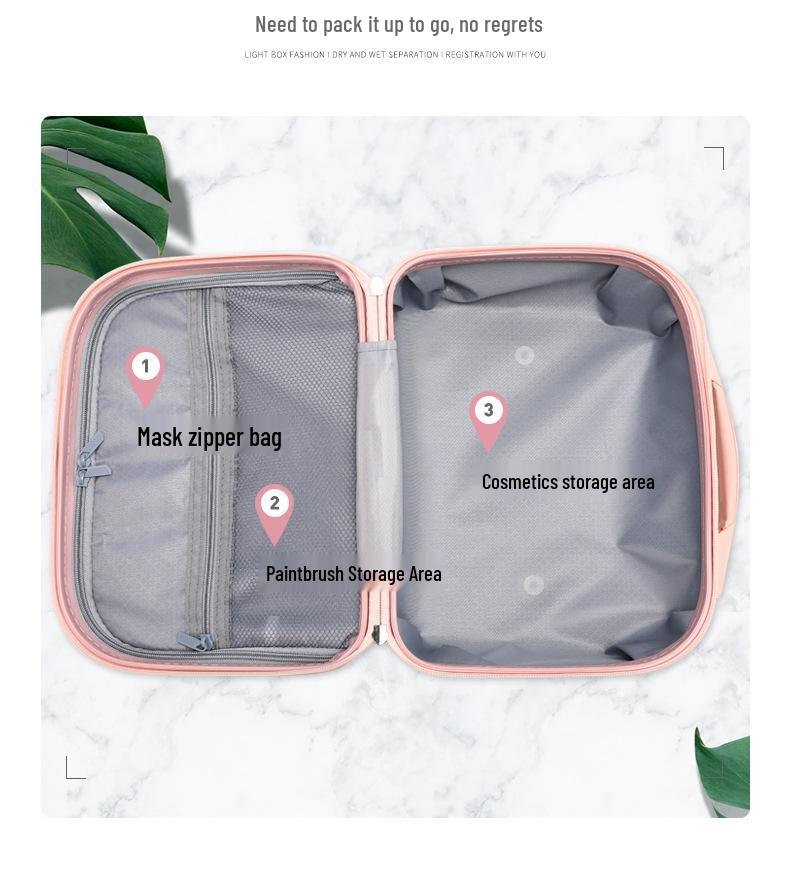Compact 14-Inch Handheld Makeup Case - Lightweight, Stylish Travel Storage Box