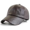 PU Leather Thicken Warm Vintage Baseball cap for Men Autumn Winter