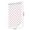 Hearts Wallpaper White, Coral and Red 50x1000
