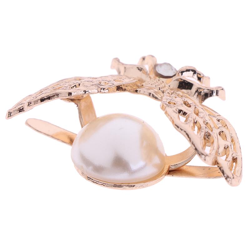 1Pc Cute Bee Faux Pearl Metal Women Shoe Clip Decor Girls Shoes Clip Buckle