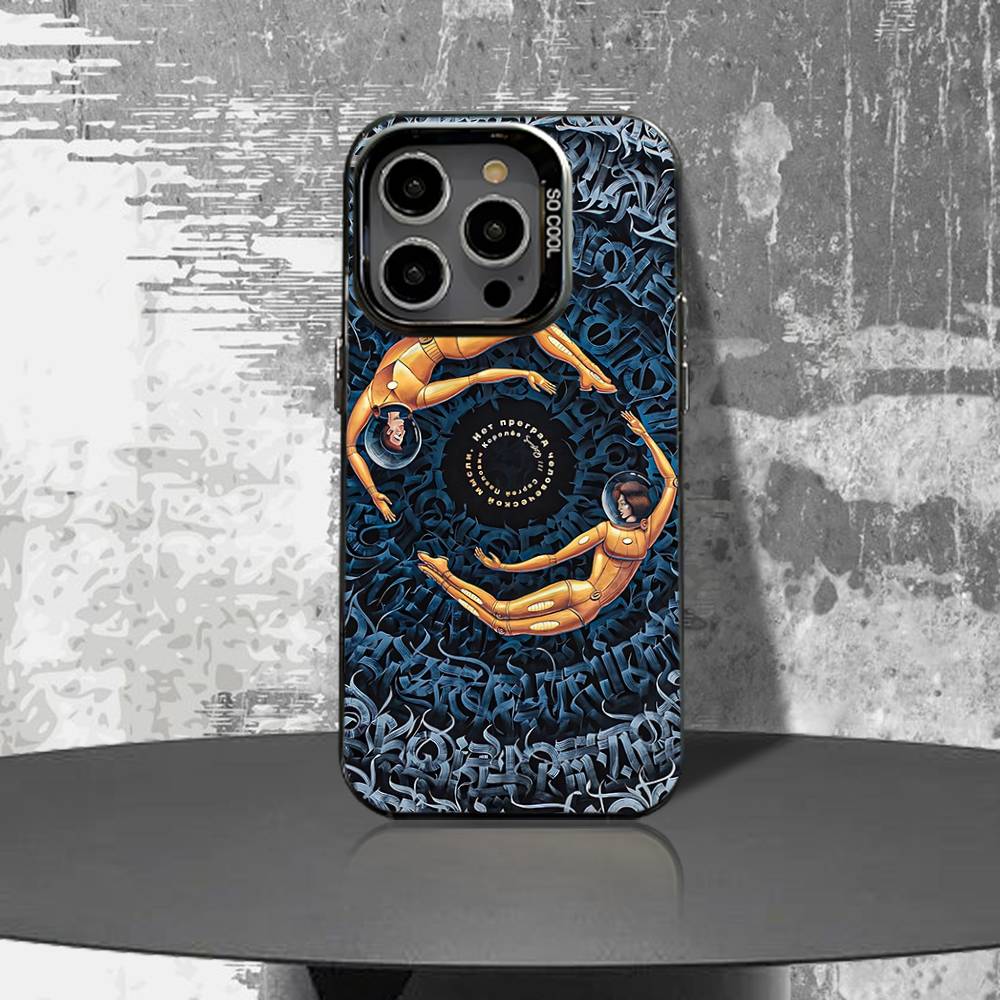 Art Phone Case For iPhone 16,15,14,13,12,11,Pro,XS,Max,Plus,Mini,SE4,E Black Matte P-Pokras L-Lampas Shockproof Cover